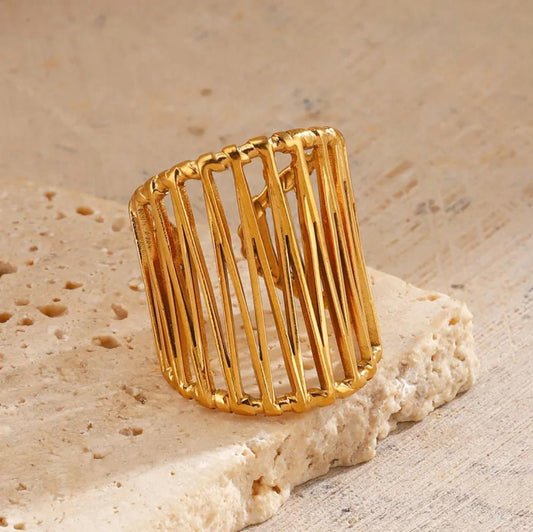 Golden Aura Statement Ring