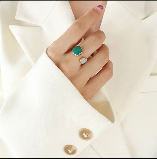 Emerald Moon Adjustable Ring