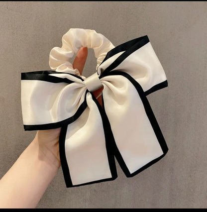 Elegant Satin Black Bow Hair Clip