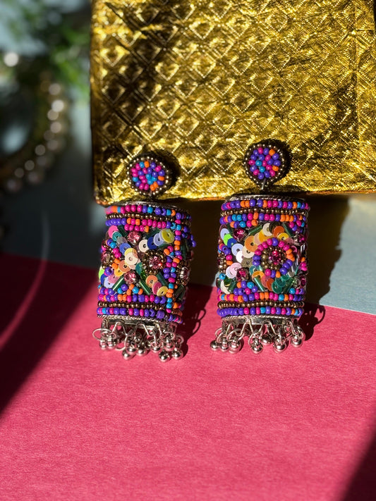 Boho Bharat Beaded Ghungroo Earrings