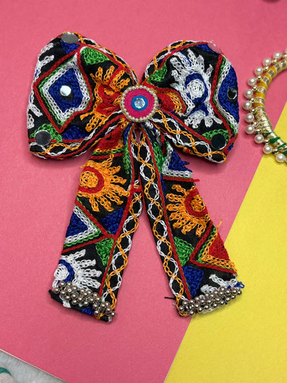 Gujarati Patola Bow Hair Clip