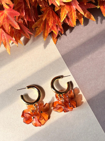 Amber Bloom Hoops