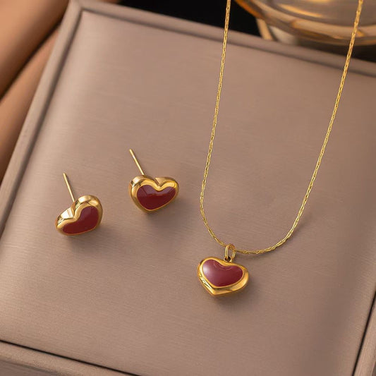 Red Heart Jewelry Set