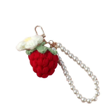 Crochet Strawberry Pearl Charm
