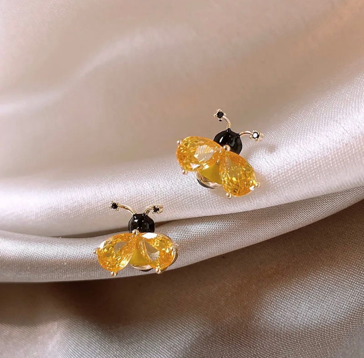 Golden Honeybee Stud Earrings