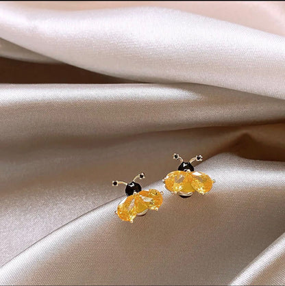 Golden Honeybee Stud Earrings