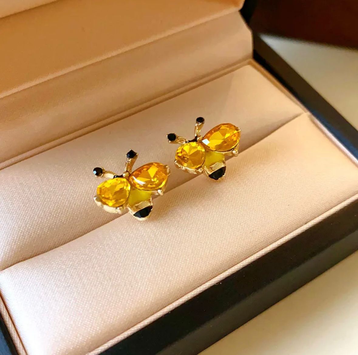 Golden Honeybee Stud Earrings