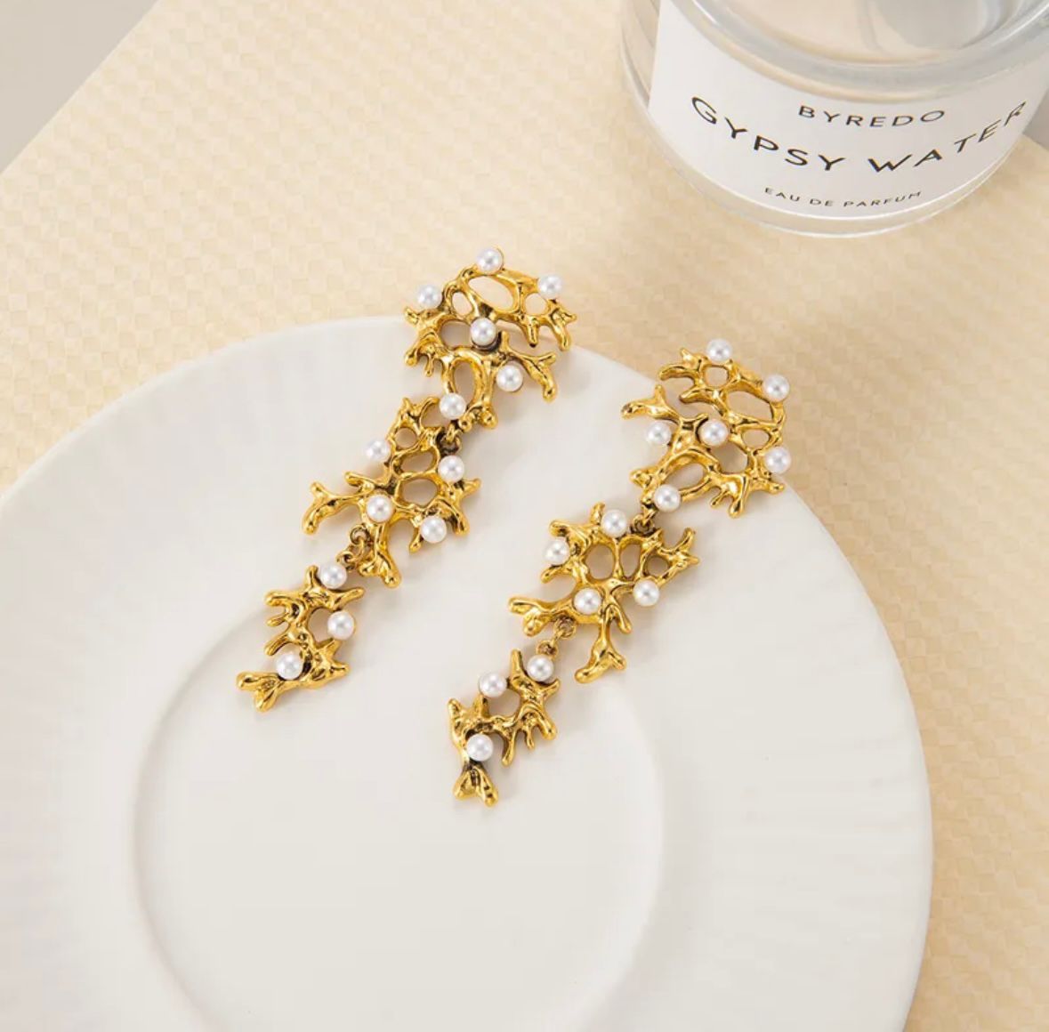 Pearl Vines Drop Earrings