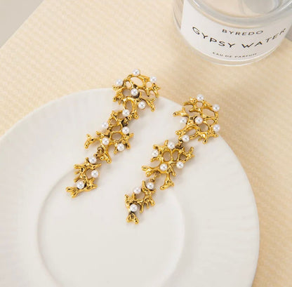Pearl Vines Drop Earrings