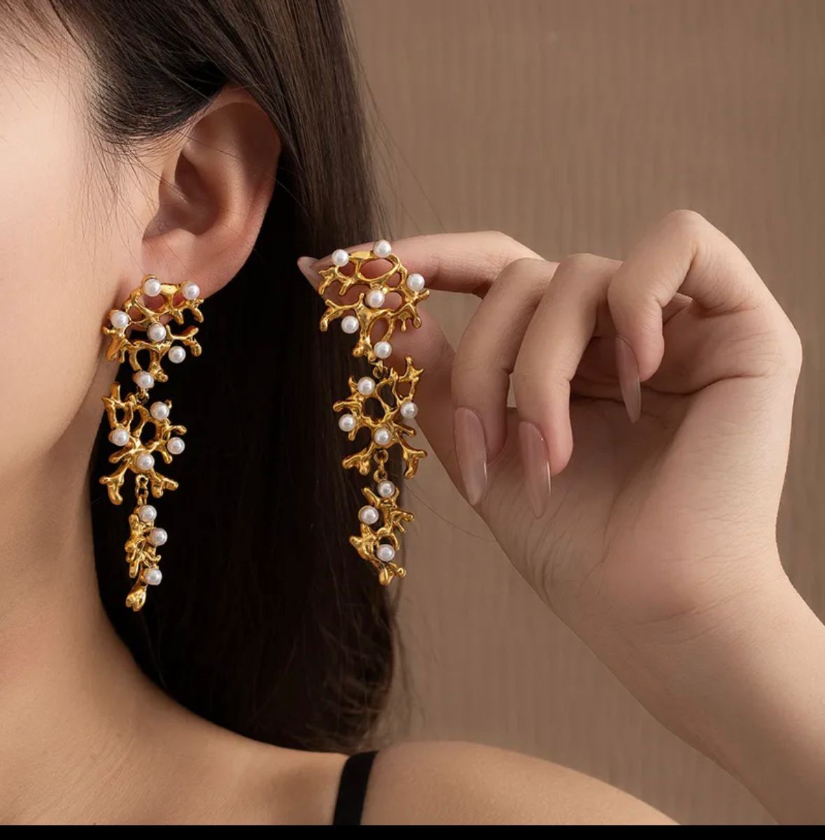 Pearl Vines Drop Earrings