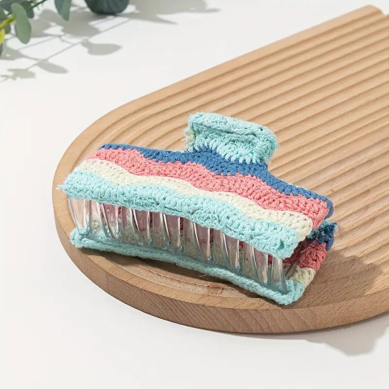 Pastel Bloom Crochet Hair Claw