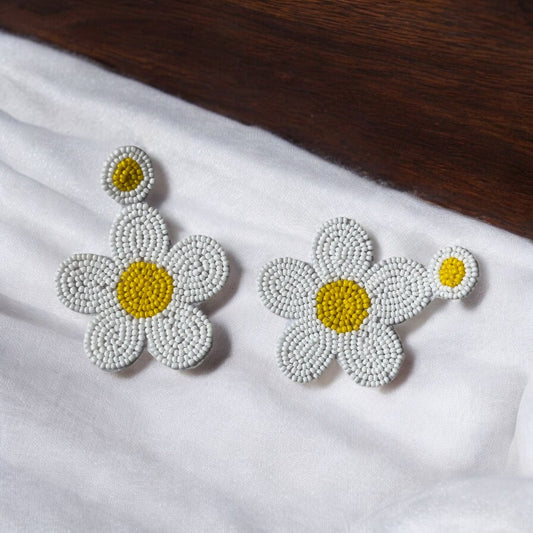 Yellow Flower Handmade Earrings