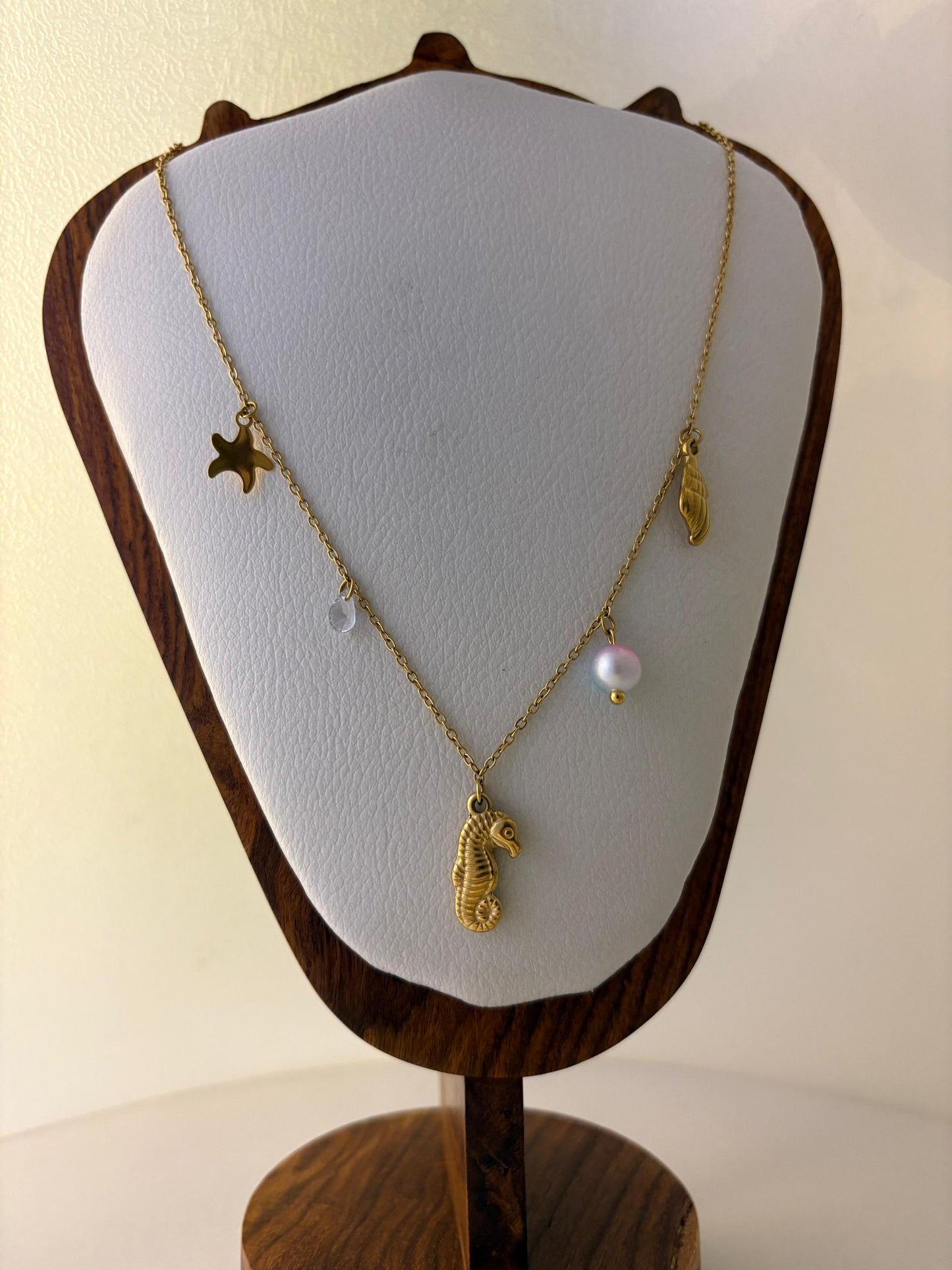 Ocean Series - Anti Tarnish SeaHorse with Charms Pendant