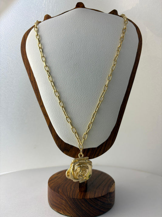 Gold Plated Rose Pendant