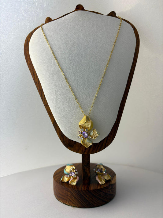 Anti Tarnish Multicolour Pendant Set