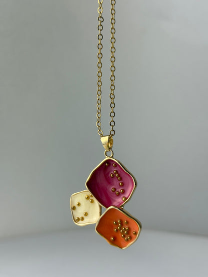 Anti Tarnish Multicolour Pendant Set