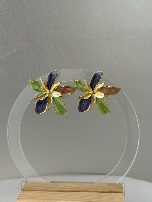 Enamelled Stud Earrings