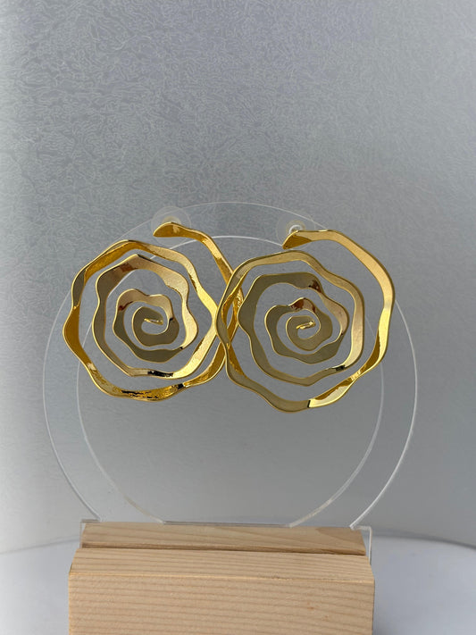 Gold Spiral Earrings