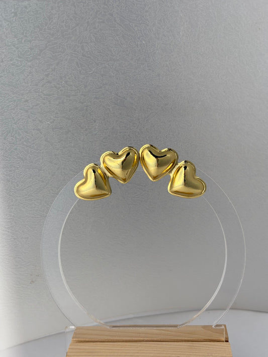 Gold Heart Pair Earings