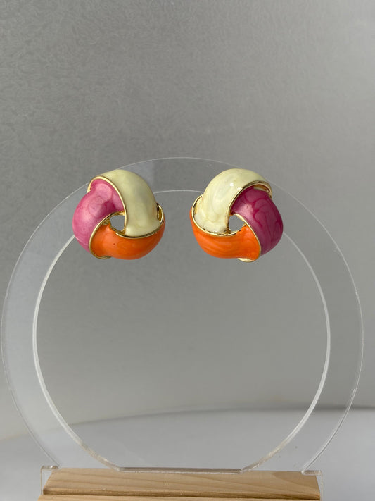 Enamelled Stud Earrings