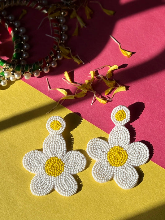 Yellow Flower Handmade Earrings