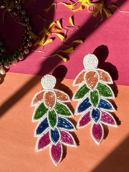 Leaf Beaded Earrings