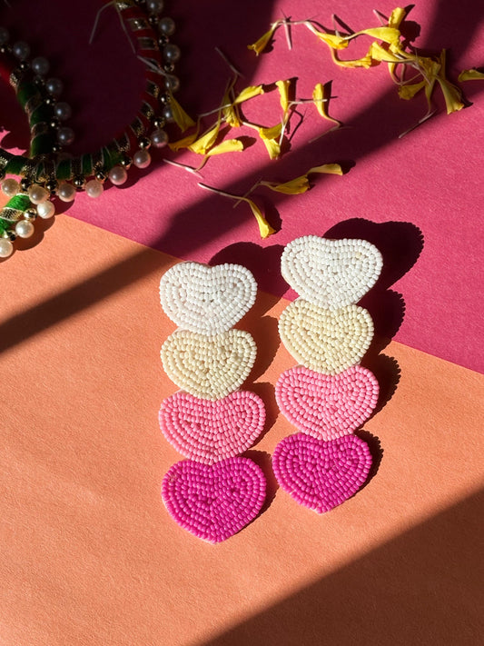 Handmade Heart Layered Earrings