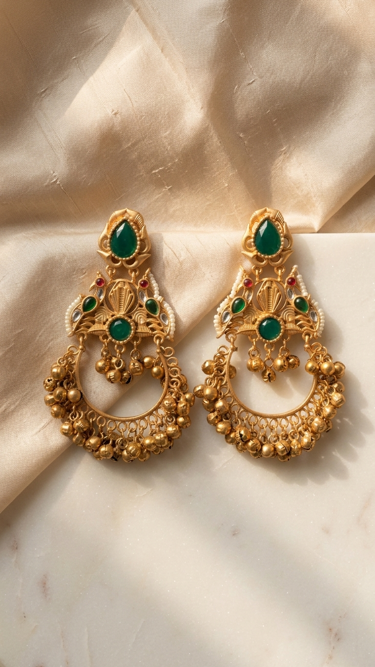 Emerald Mayura Chandbali