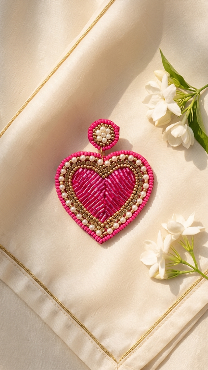 Heart Beaded Earrings