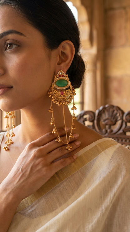 Regal Ranihaar Dangler Jhumkas