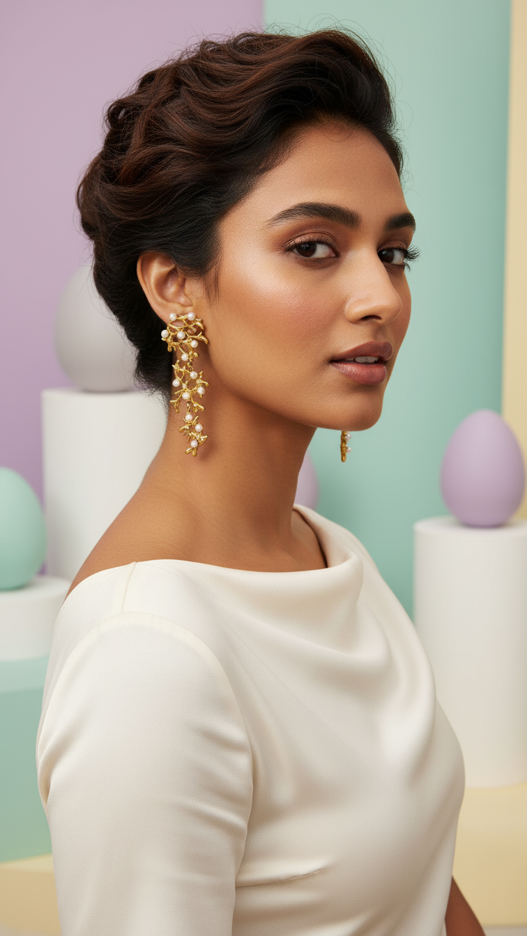 Pearl Vines Drop Earrings