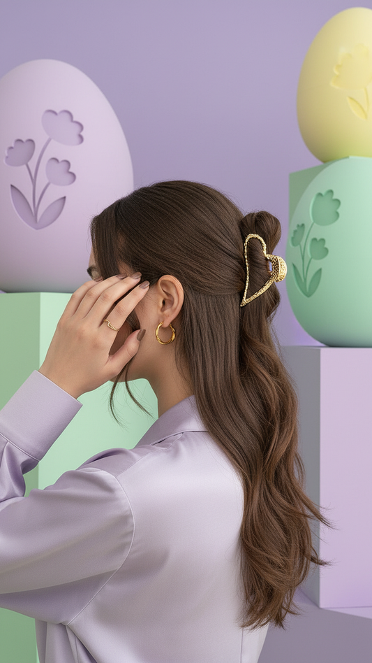 Golden Heart Hair Pin