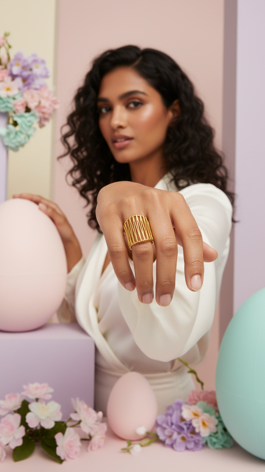 Golden Aura Statement Ring