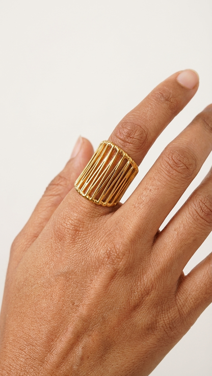 Golden Aura Statement Ring