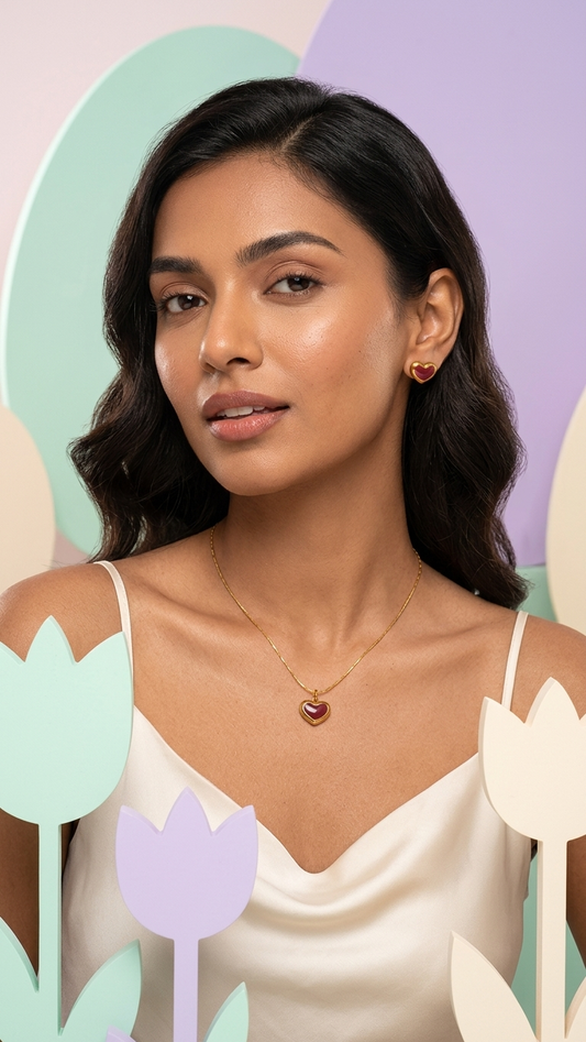 Red Heart Jewelry Set