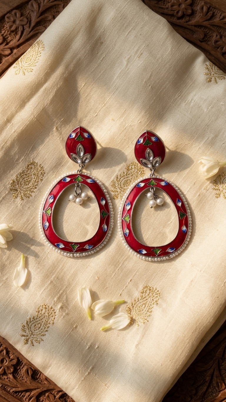 Colourful Hand Painted Earrings