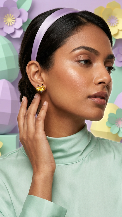 Golden Honeybee Stud Earrings