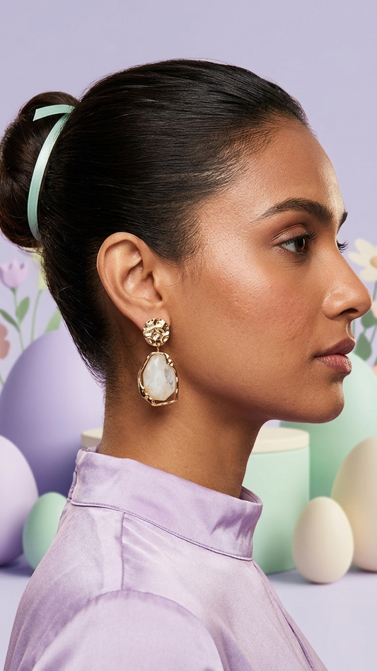 Molten Amber Resin Drop Earrings