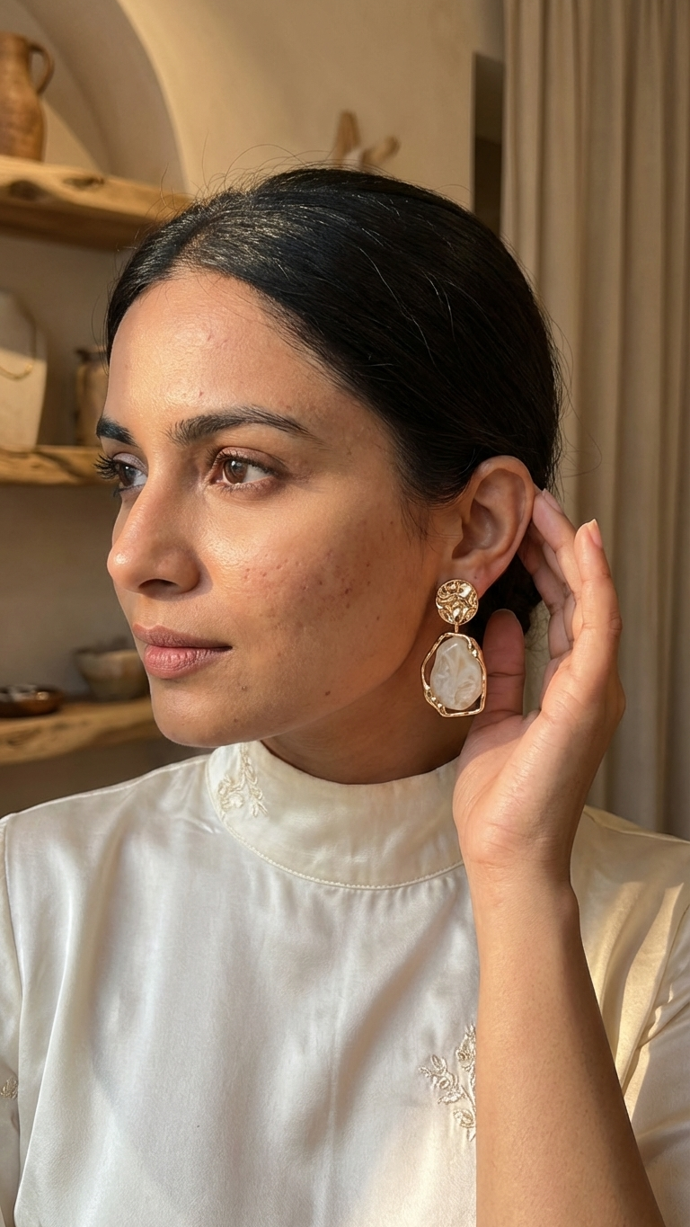 Molten Amber Resin Drop Earrings
