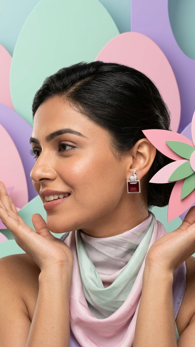 Swan Monalisa Stone Earrings