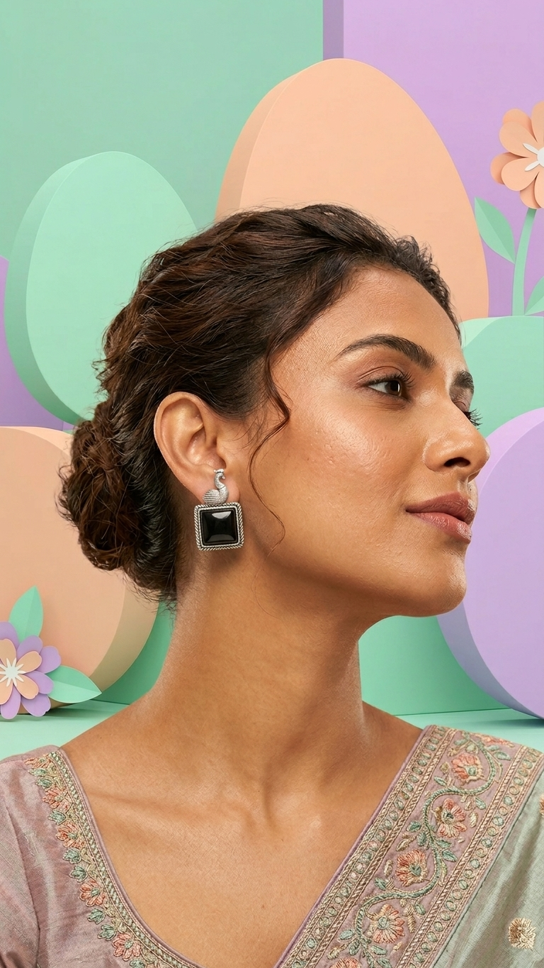 Swan Monalisa Stone Earrings