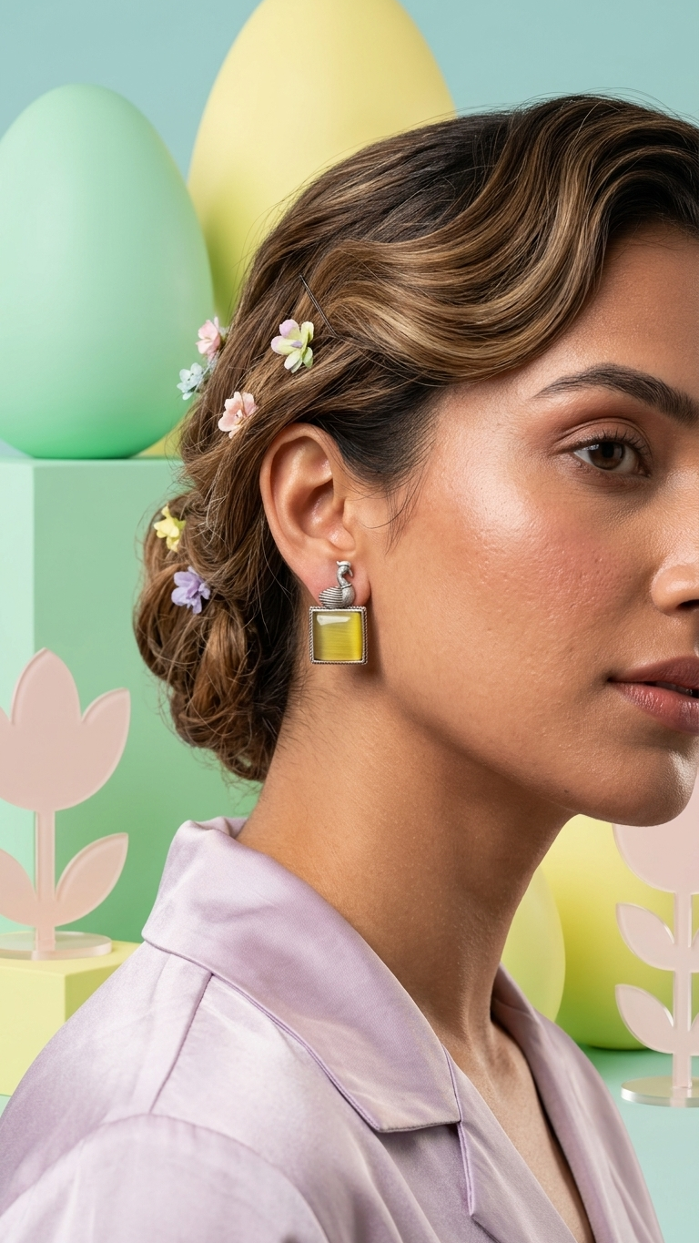 Swan Monalisa Stone Earrings