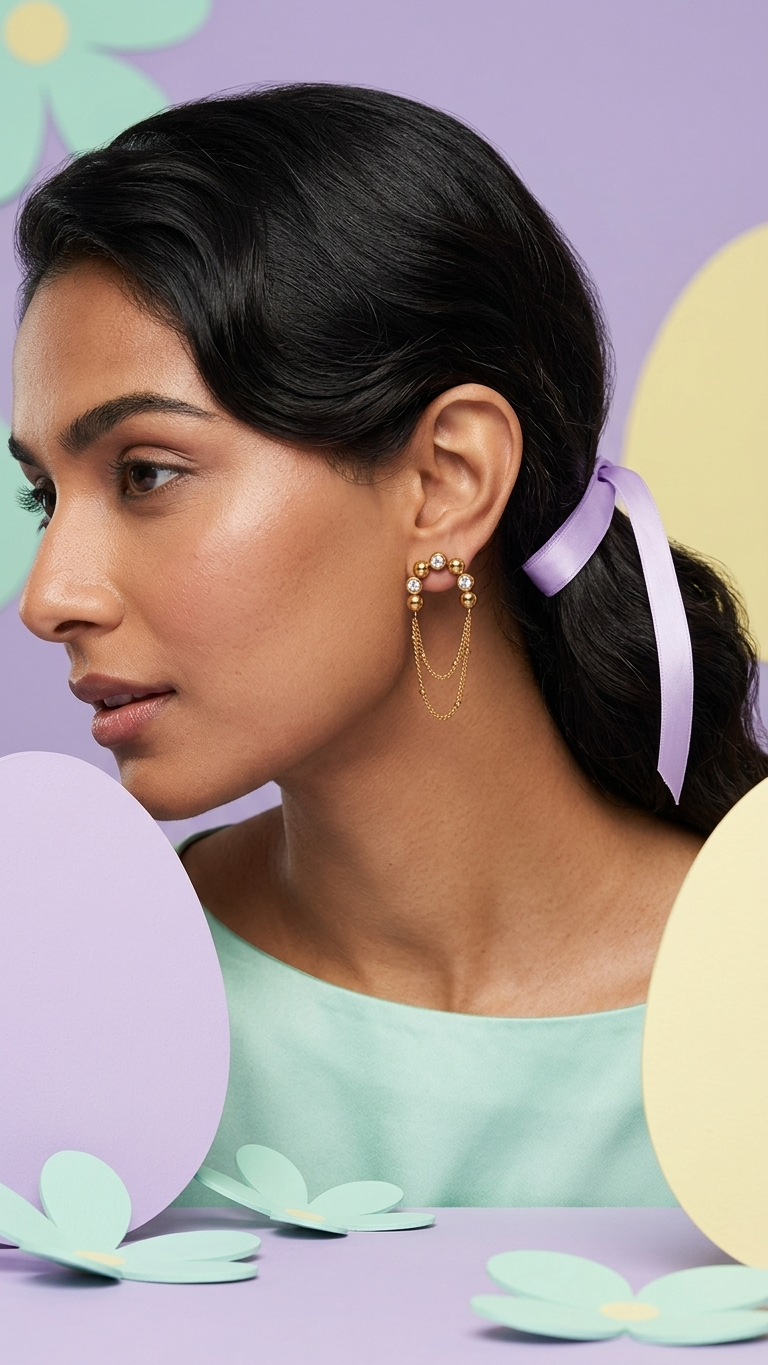 Celeste Chain Hoop Earrings