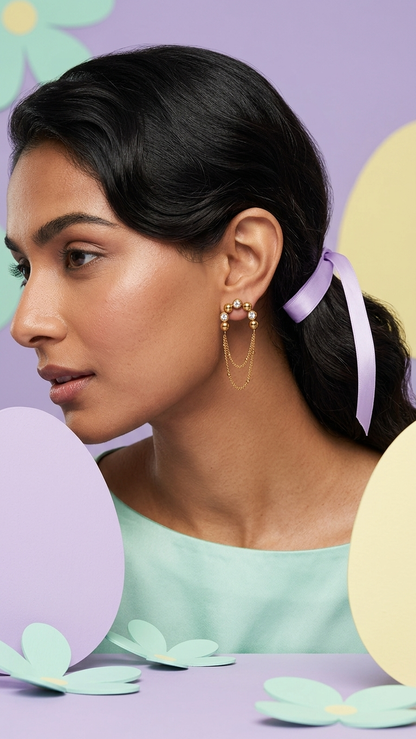 Celeste Chain Hoop Earrings