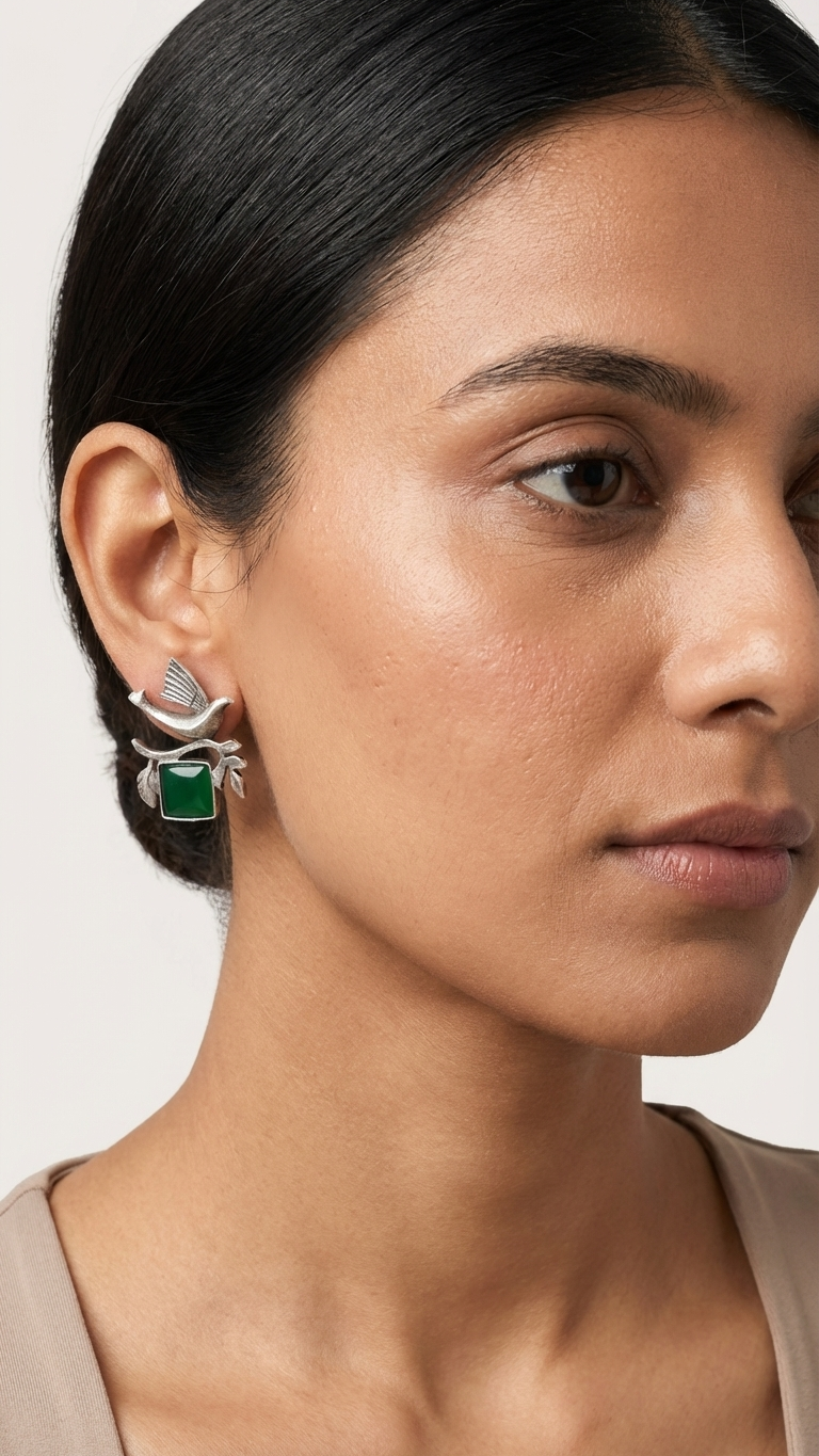 Bird Monalisa Stone Earrings