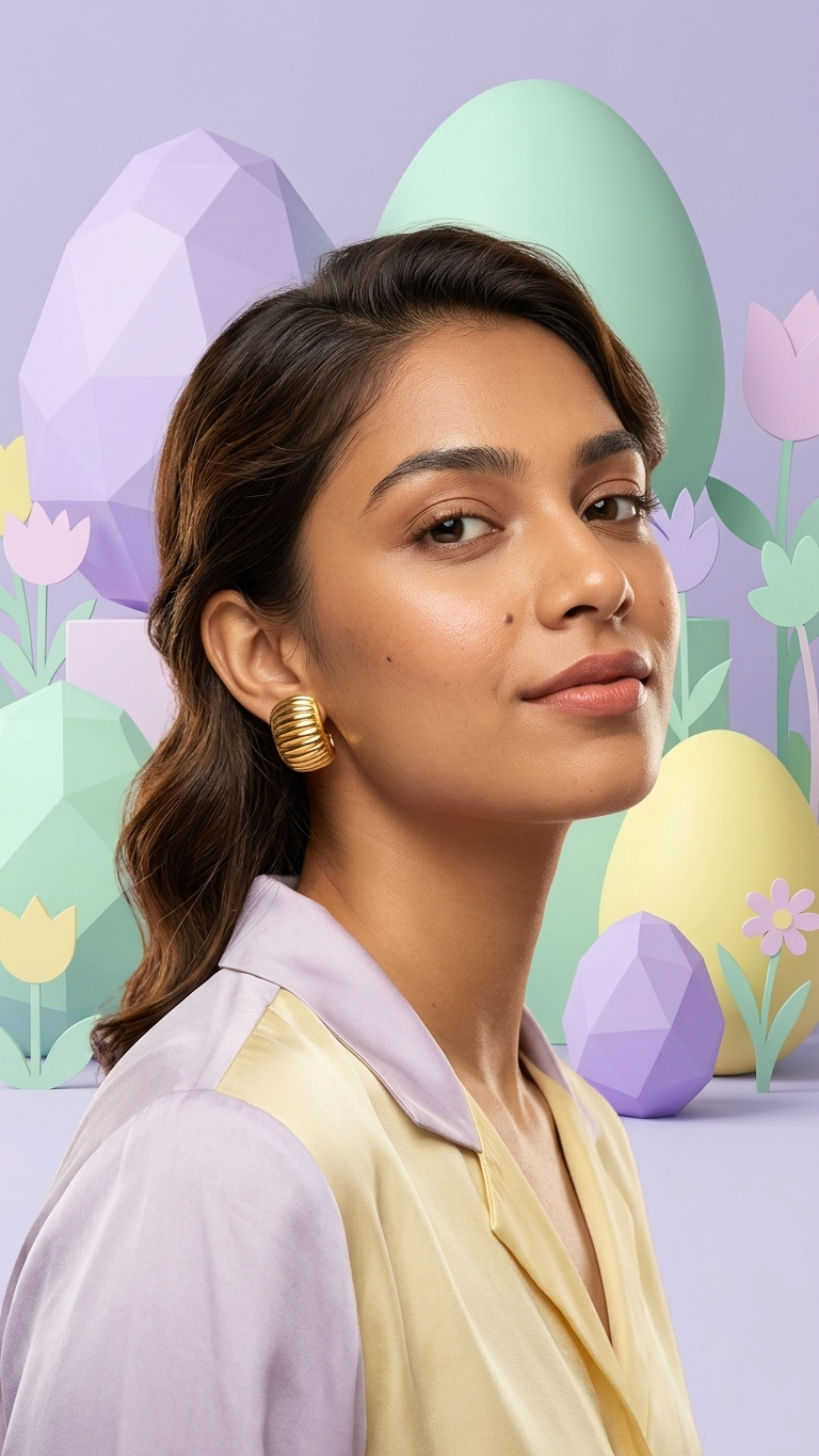 Gold Semi Earrings