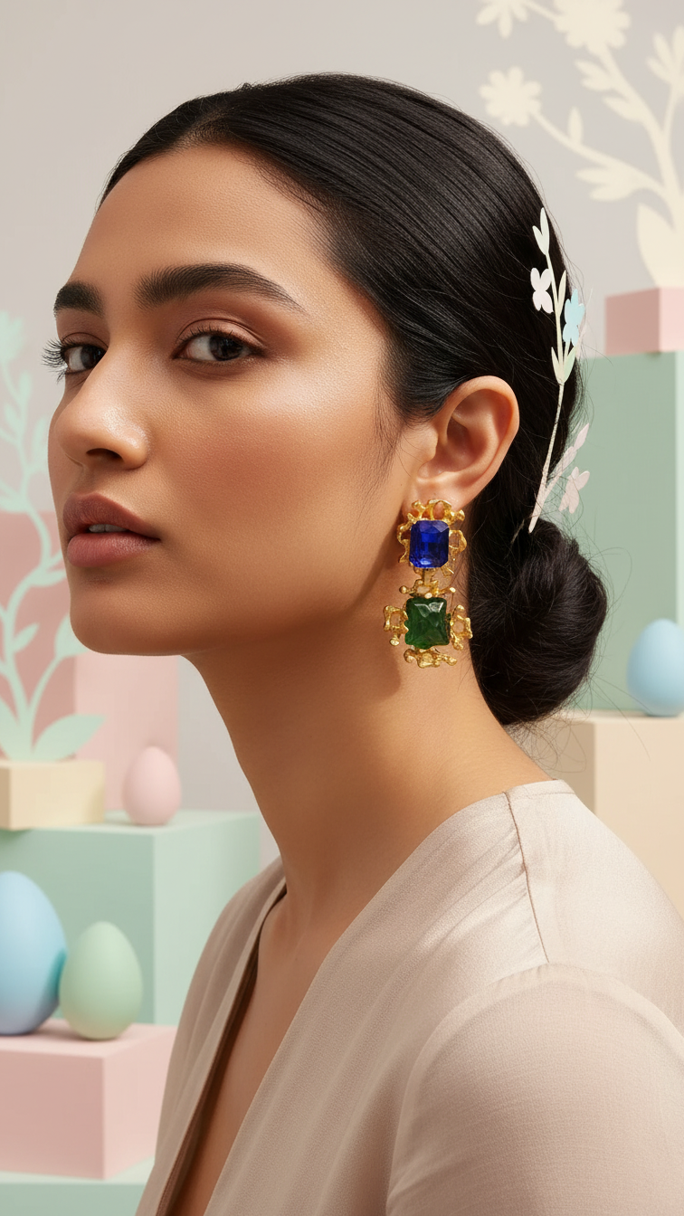 Royal Duo Gemstone Earrings