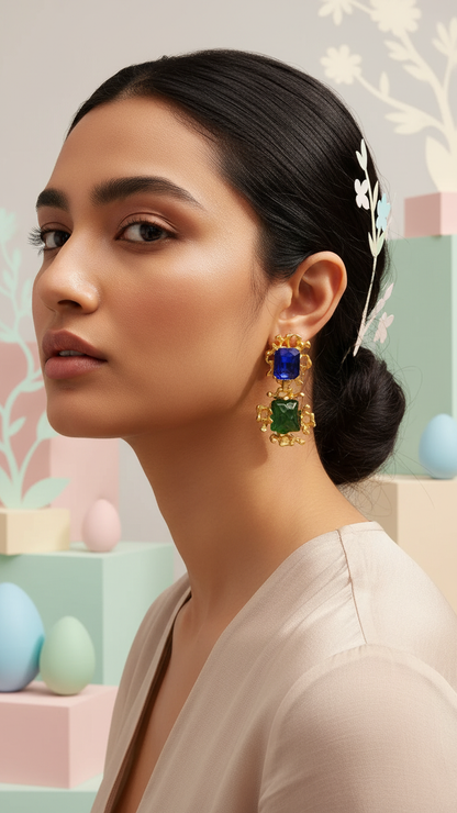 Royal Duo Gemstone Earrings