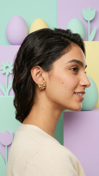 Gold Bow Earrings
