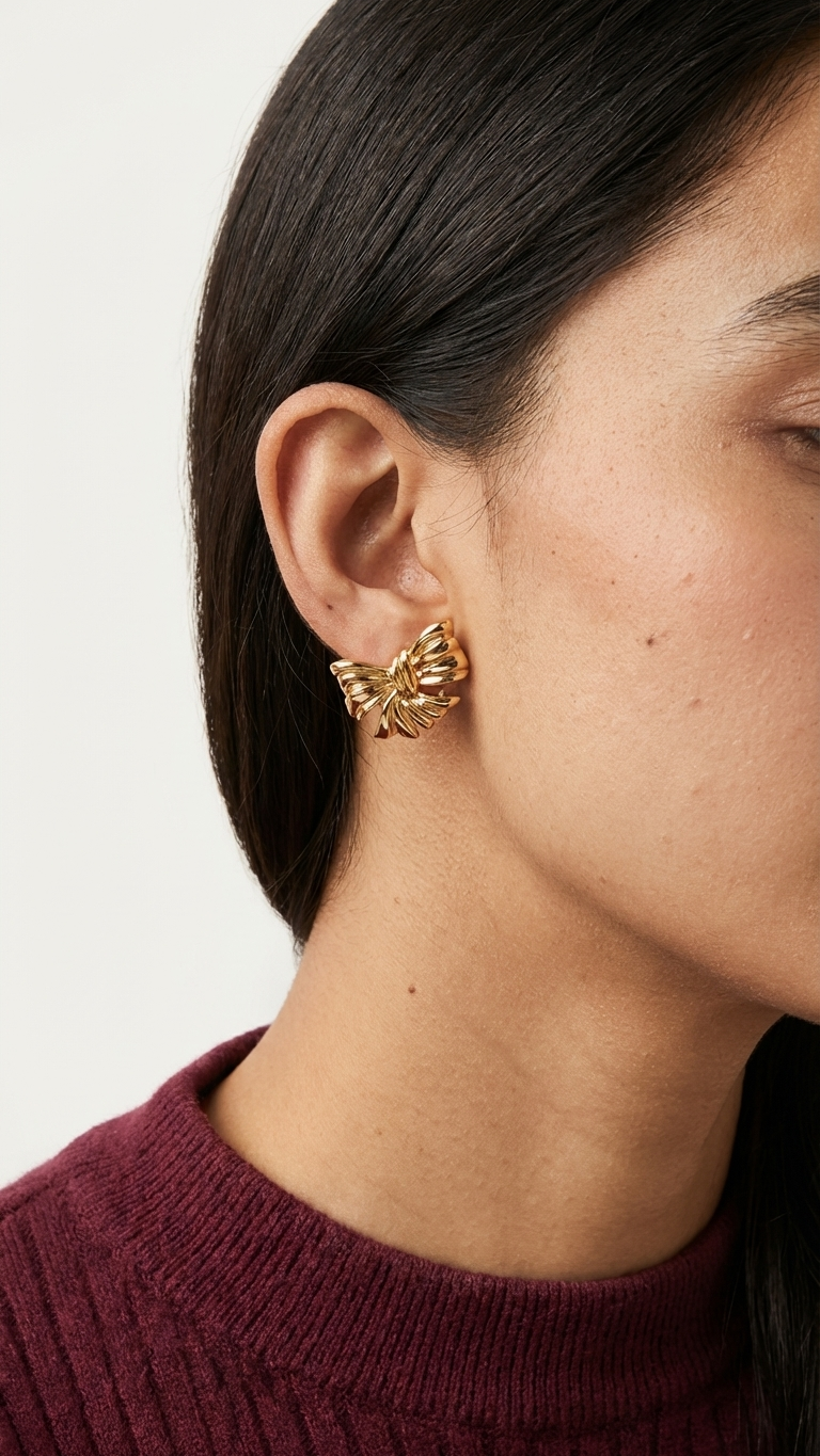 Gold Bow Earrings